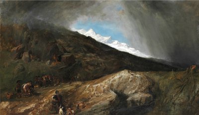 Mountain Landscape with a Hunter and Wanderers by Clarkson Frederick Stanfield